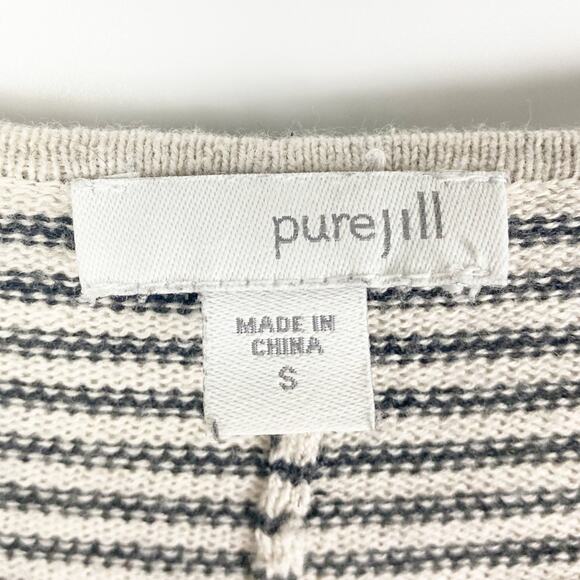 Pure J Jill Cotton Cashmere Striped Sweater Womens Size Small - Picture 5 of 11